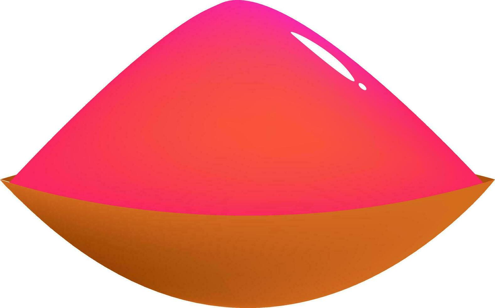 Glossy dry holi color in bowl. vector