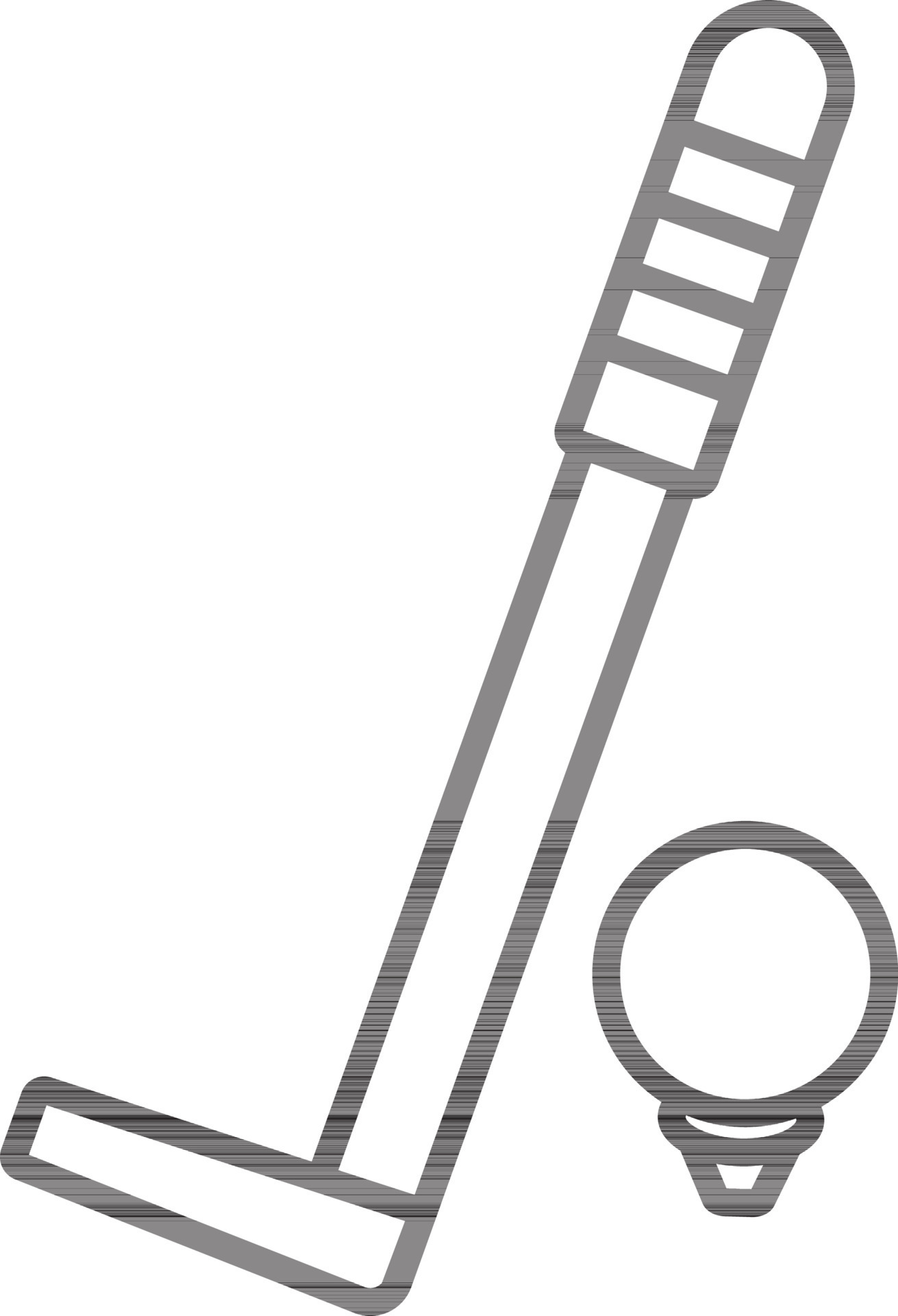 Hockey stick with ball in black line art. 24326512 Vector Art at Vecteezy