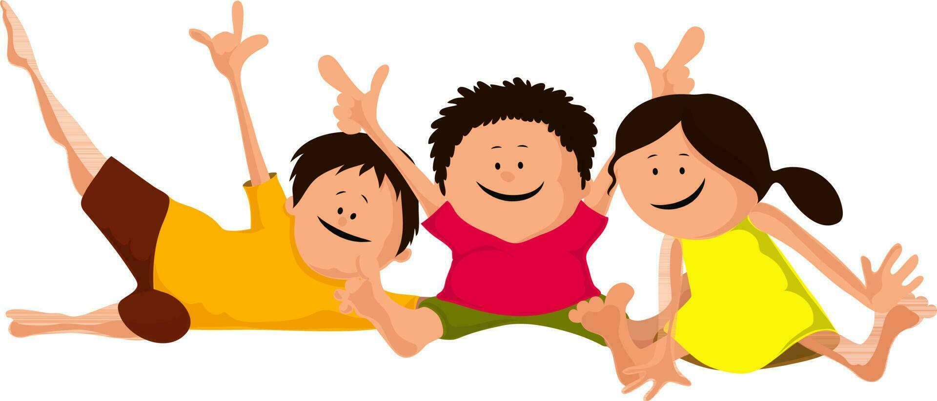 Cartoon characters of cute little kids. vector