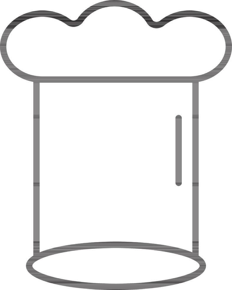 Black line art chef hat. vector