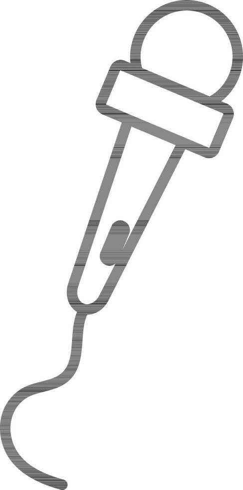 Isolated microphone made by line art. vector