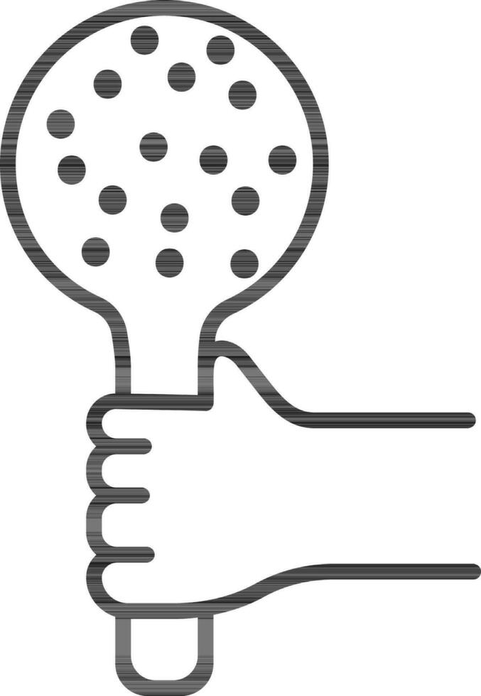 Hand Holding Skimmer Tool Icon in Flat Style. vector