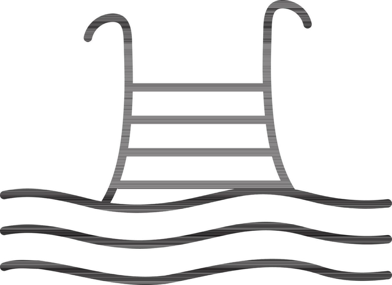 Swimming pool made by black line art. vector