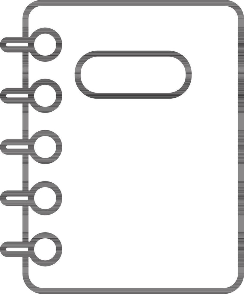 Black line art document file on white background. vector
