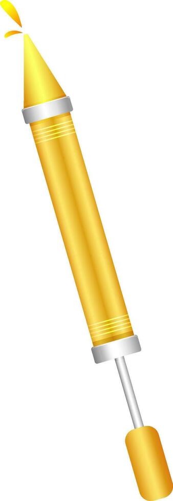 Glossy golden isolated water gun in flat style. vector