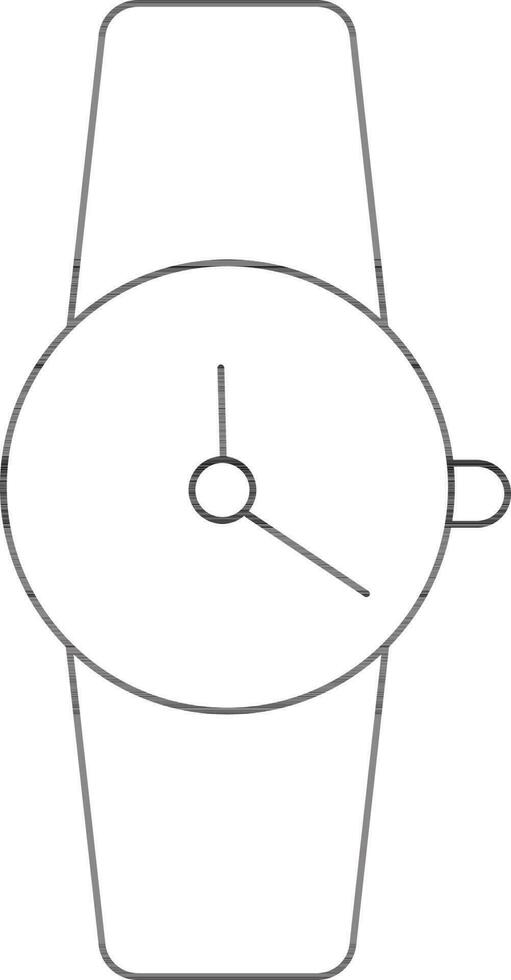 Wrist Watch Icon In Black Outline. vector