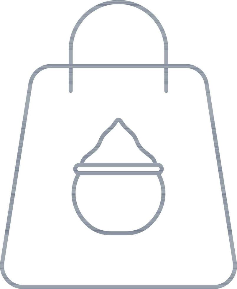 Linear Style Shopping Bag Icon Or Symbol. vector