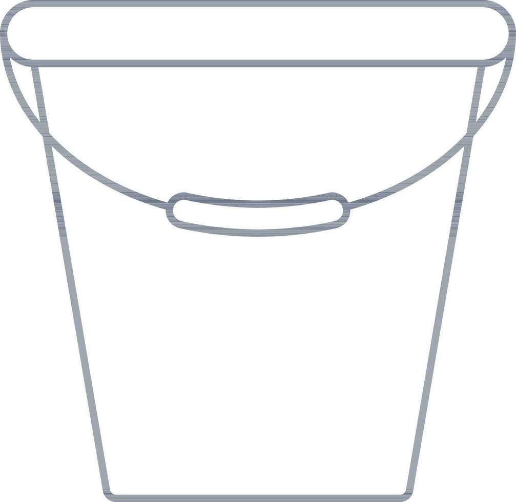 Bucket Icon In Blue Outline Style. vector