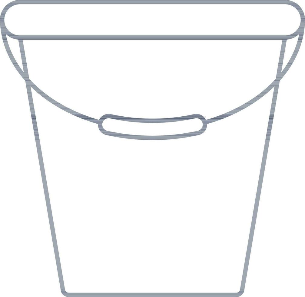 Bucket Icon In Blue Outline Style. vector