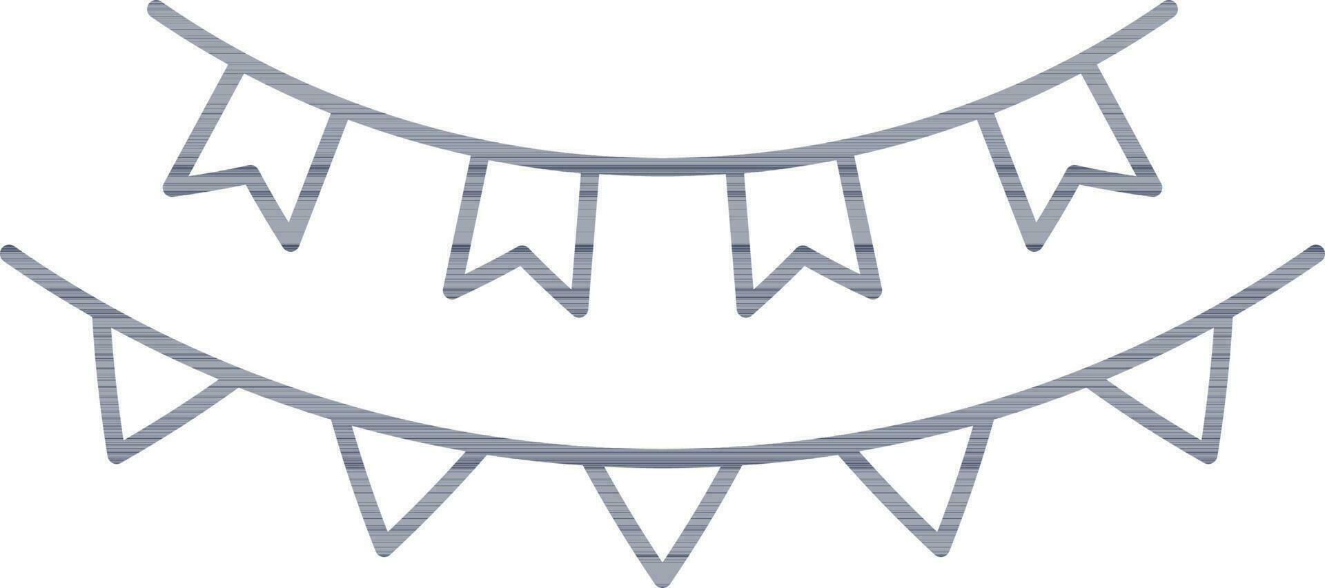Illustration Of Bunting Garland Icon In Line Art Style. vector