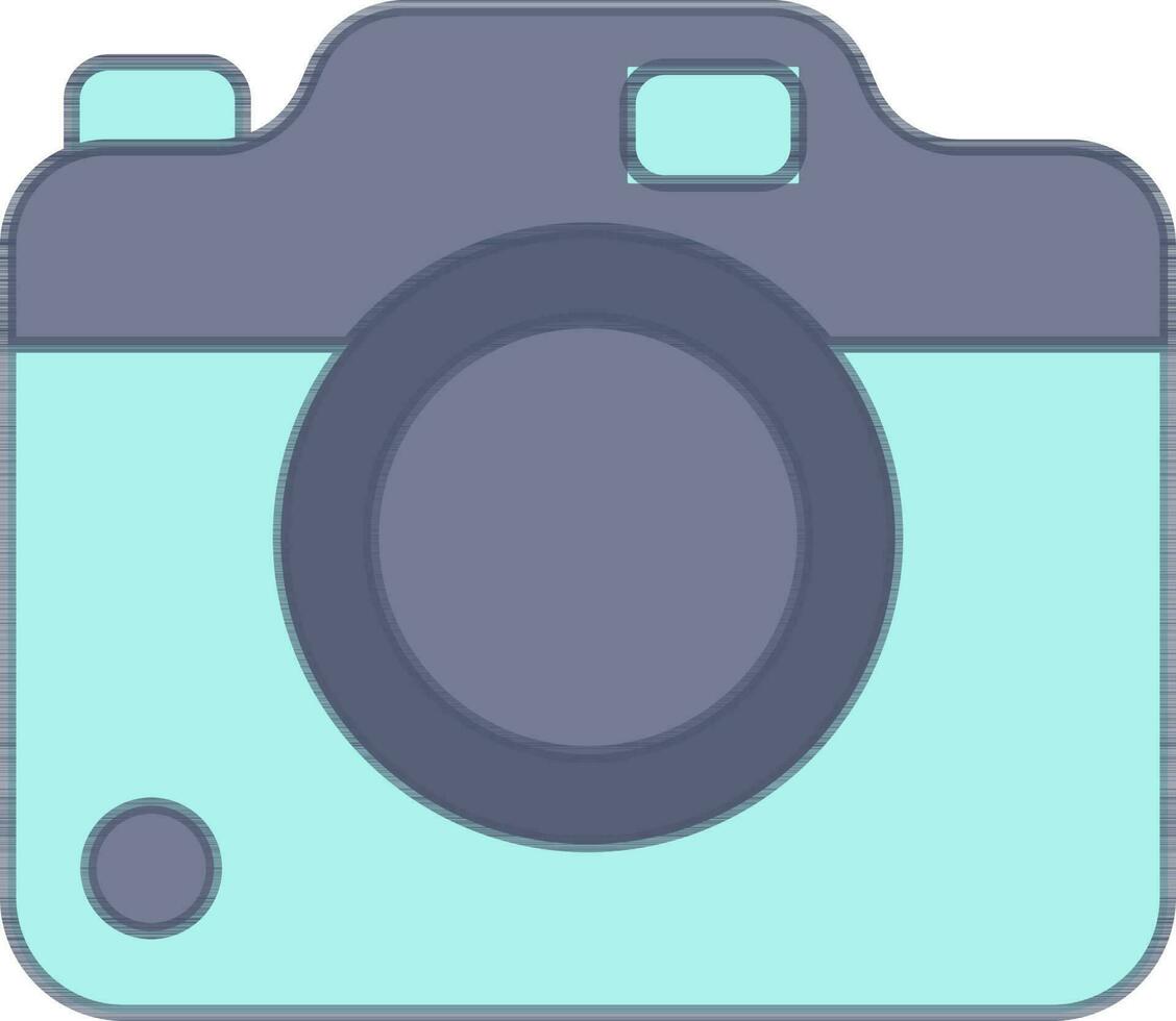 Blue Camera Icon Or Symbol In Flat Style. vector