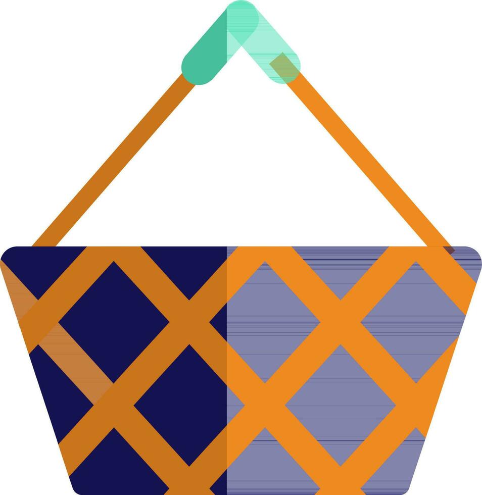 Shopping basket in flat style. vector