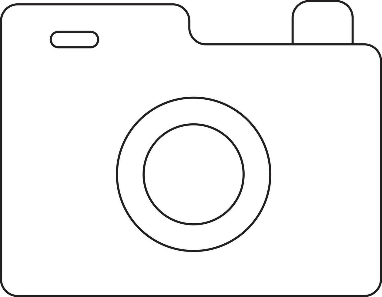 Isolated Camera Icon in Line Art. vector