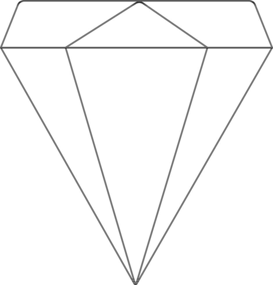 Isolated Diamond Icon In Black Line Art. vector