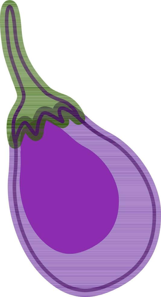 Flat illustration of eggplant or brinjal vegetable. vector