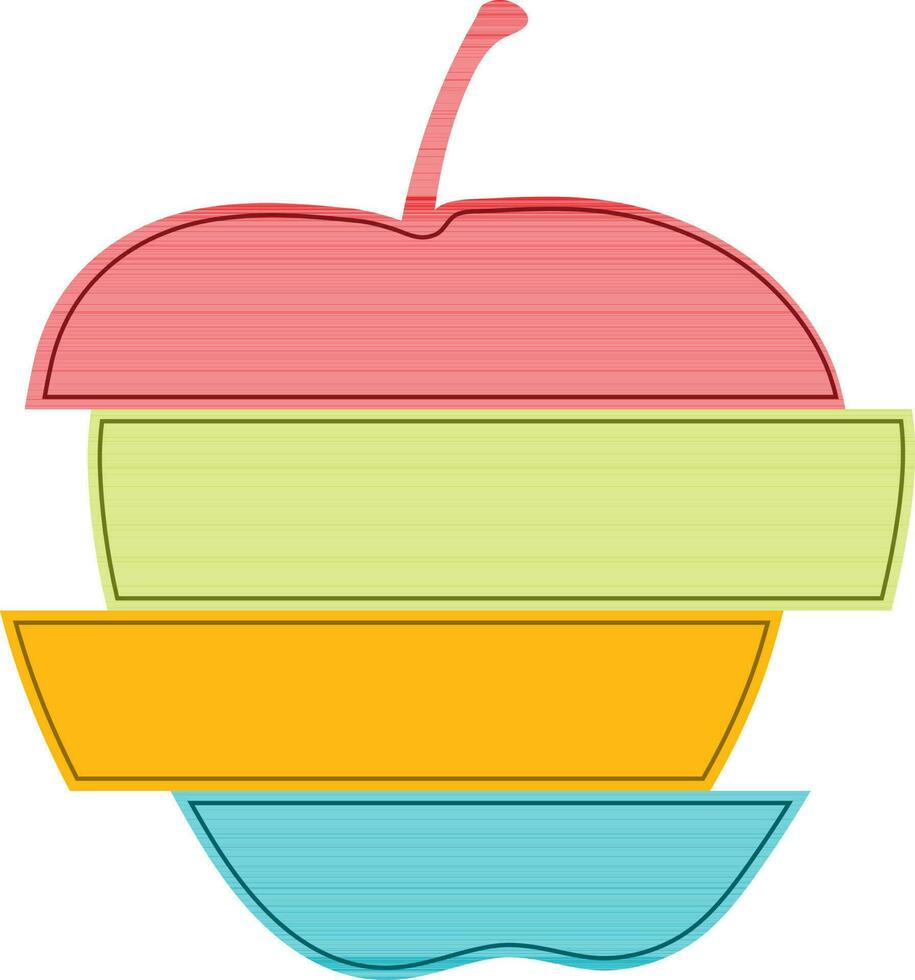 Creative apple made by colorful paper banners. vector
