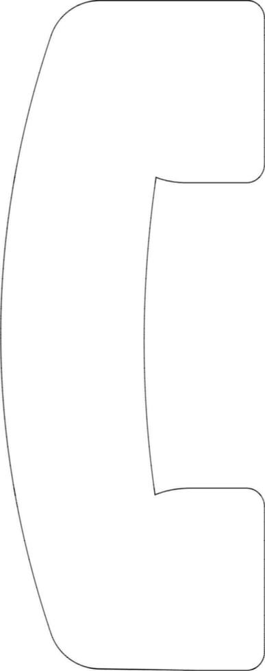 Flat style telephone in black line art. vector