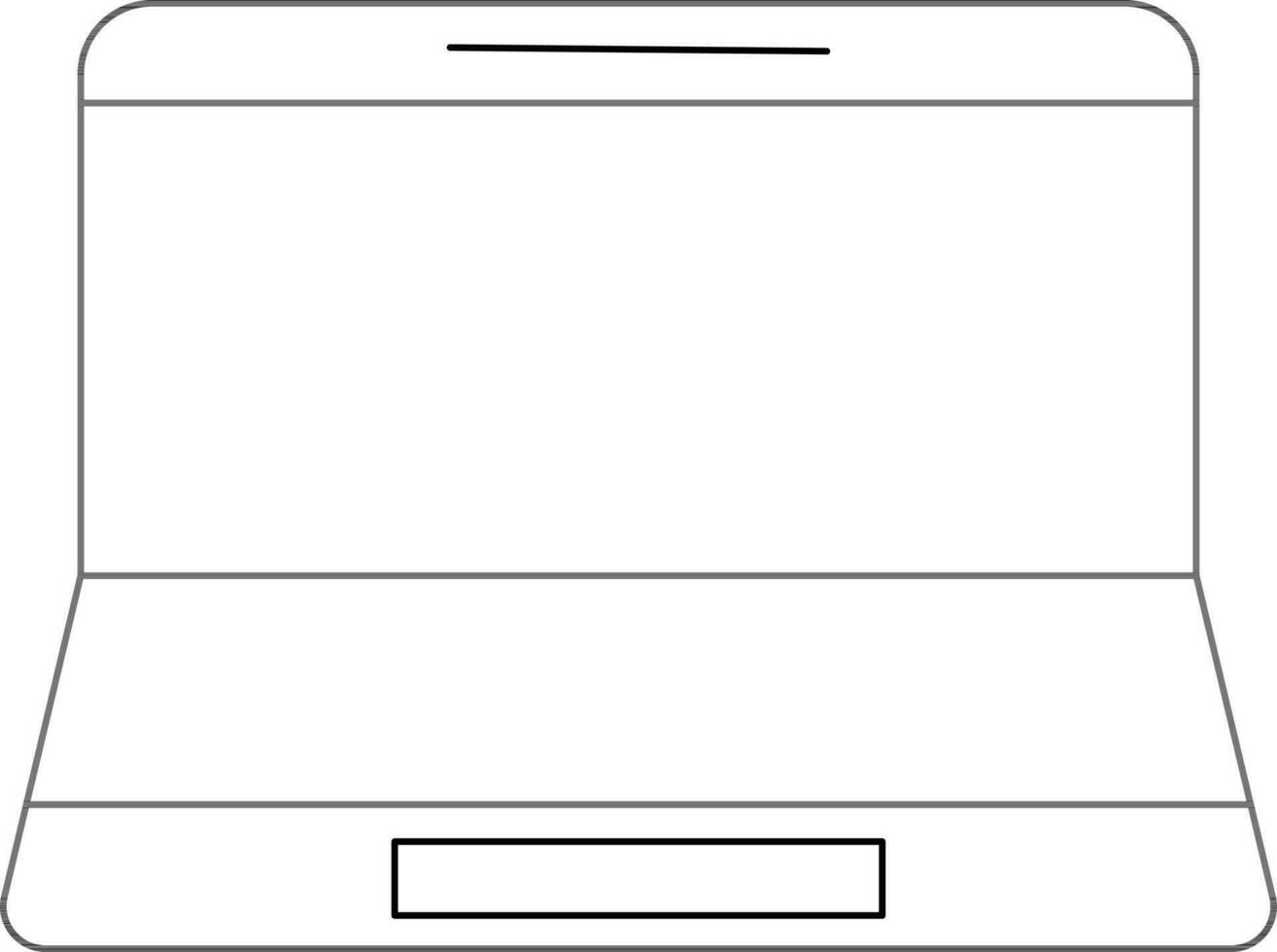 Isolated Laptop Icon in Black Line Art. vector