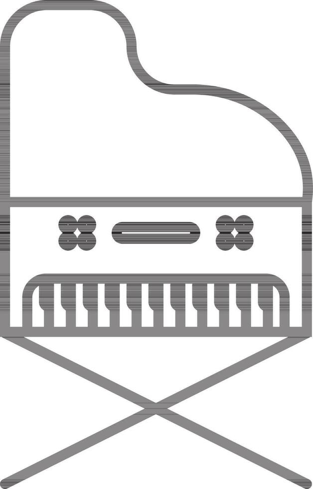 Flat style piano on tripod. vector
