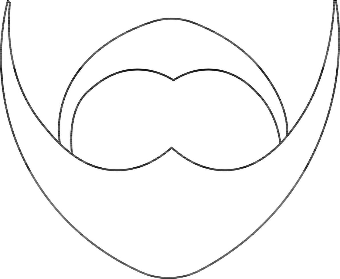 Illustration of Beard with Mustache Icon in Line Art. vector