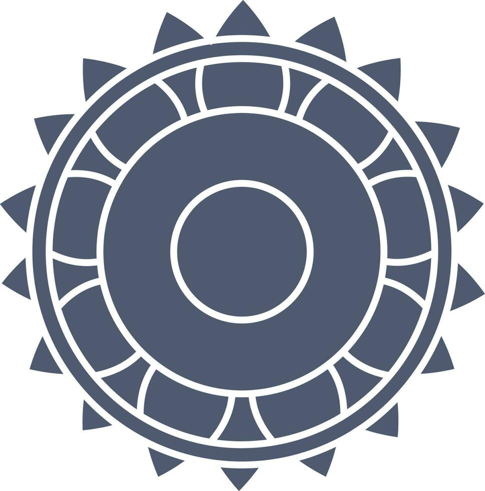 Blue And White Illustration Of Rangoli Icon. vector