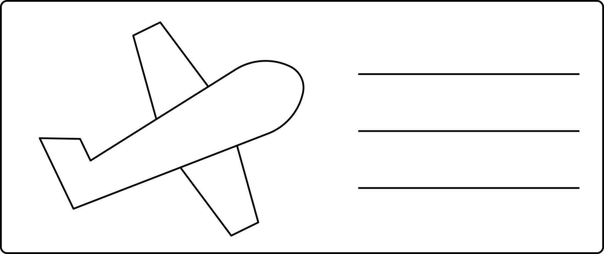 Flight Pass OR Ticket Icon In Black Outline. vector