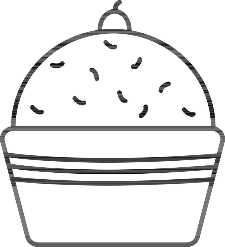 Flat illustration of Cupcake. vector