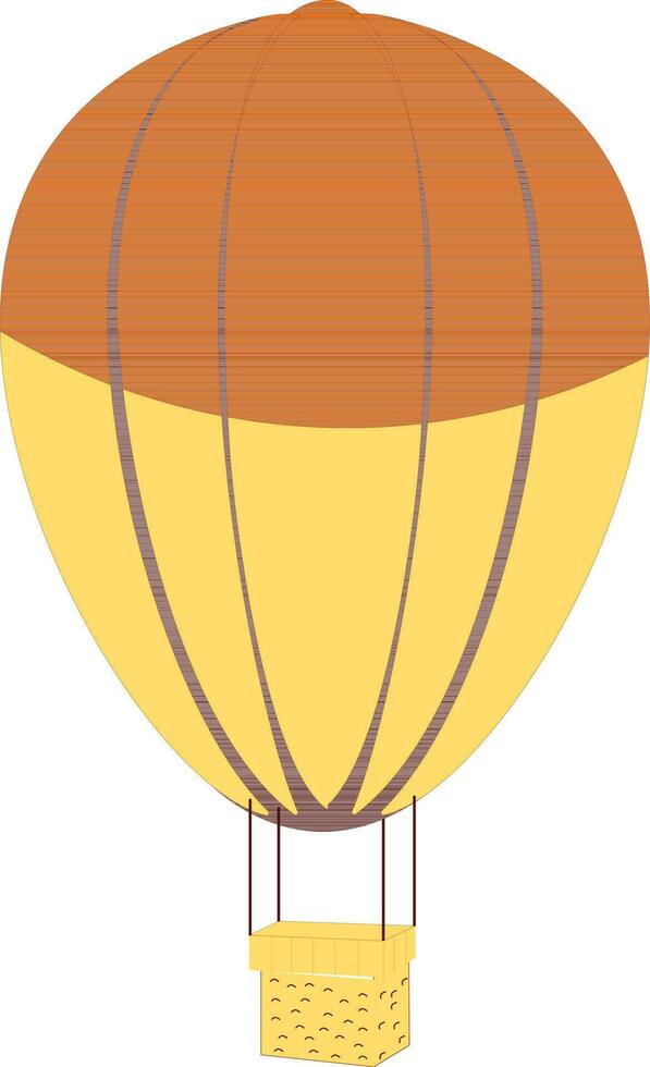 Isolated hot air balloon in yellow and orange color. vector