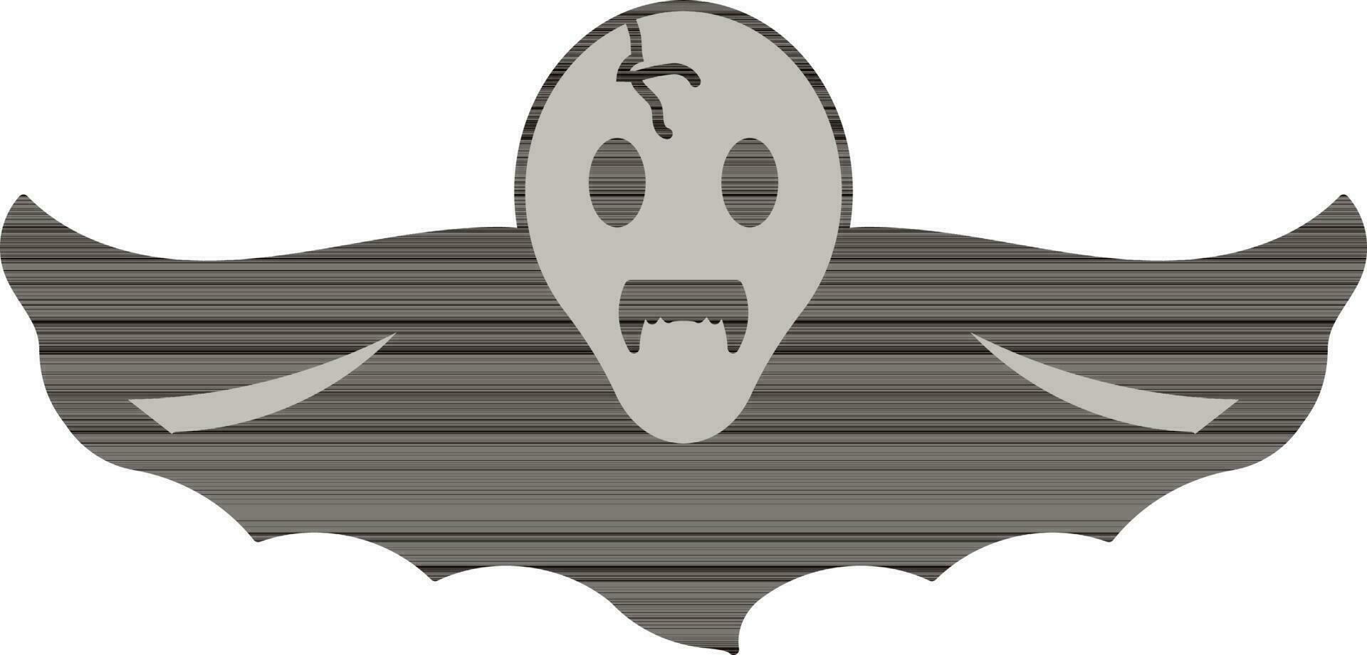 Skull with Wings Icon in Flat Style. vector