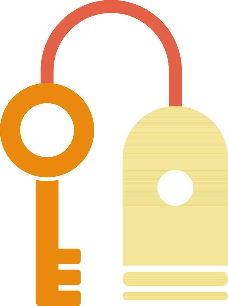 Isolated Key icon in flat style. vector