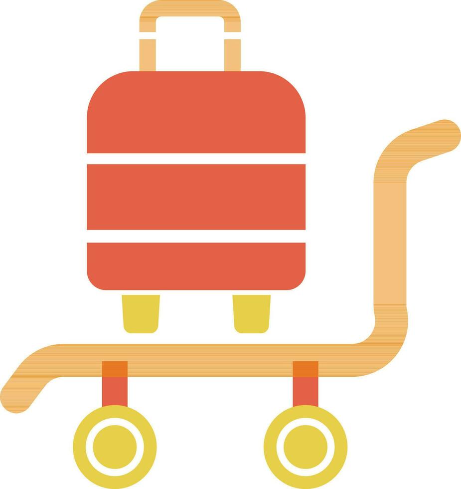 Trolley with Travelling bag icon. vector