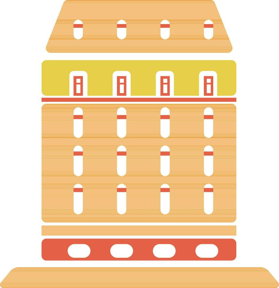 Colorful icon of Building or Hotel. vector