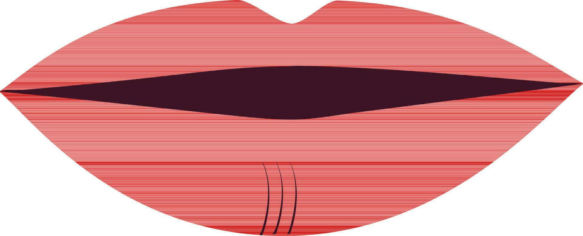 Red color of  lips icon in illustration. vector
