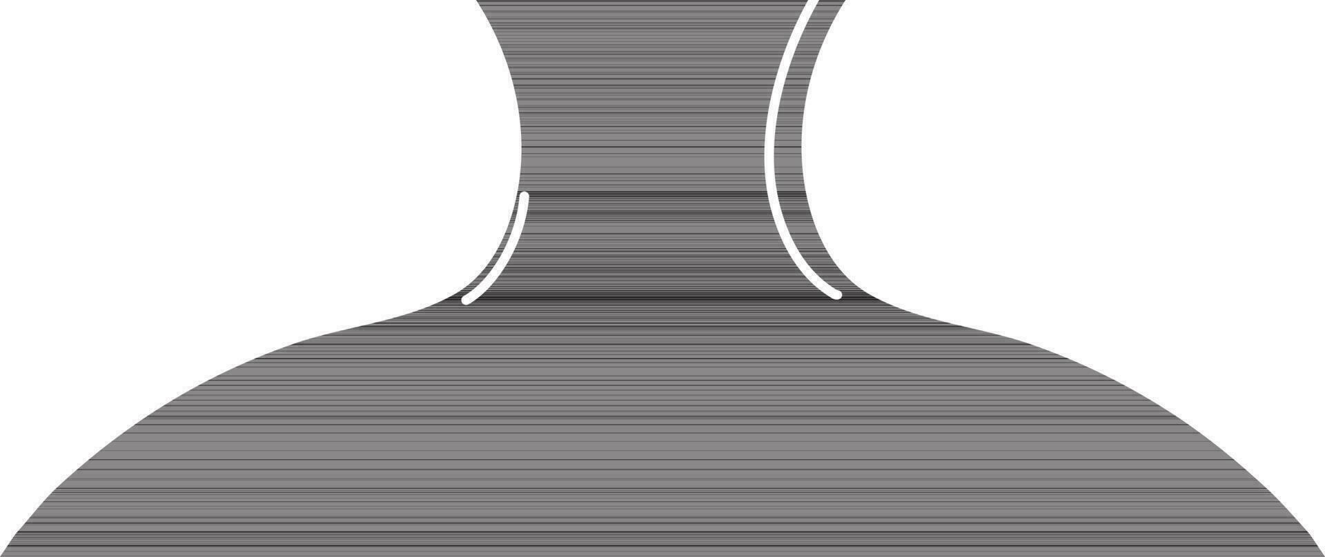 Neck icon of body part in black style. vector
