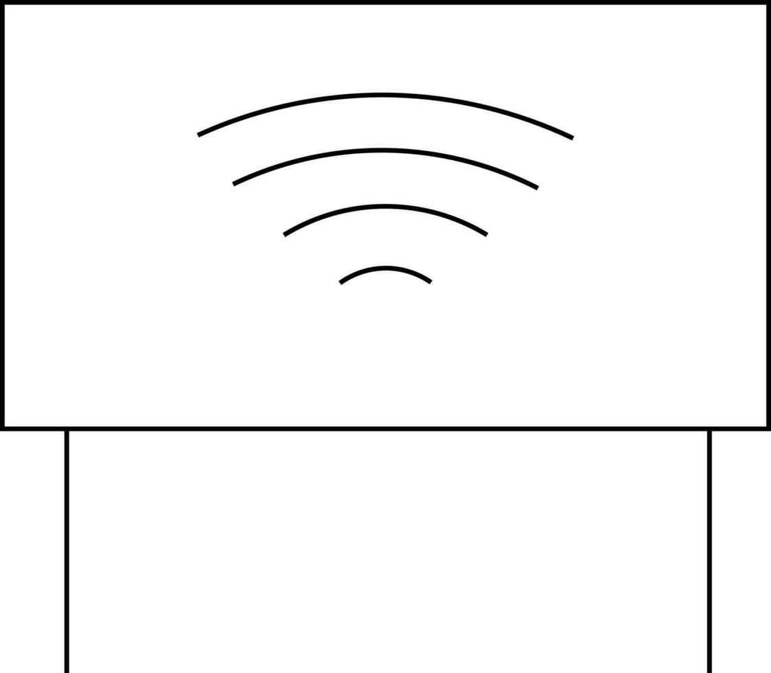 Board Connected Wifi Icon in Black Line Art. vector