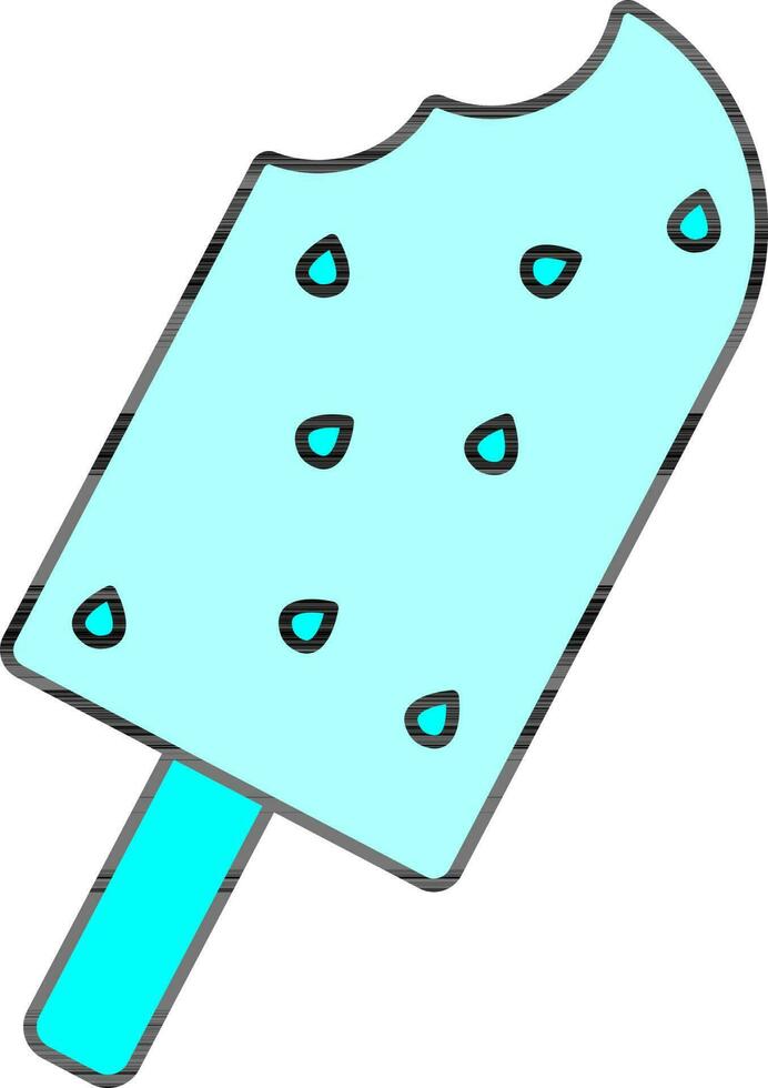 Ice Cream Stick Icon In Cyan Color. vector