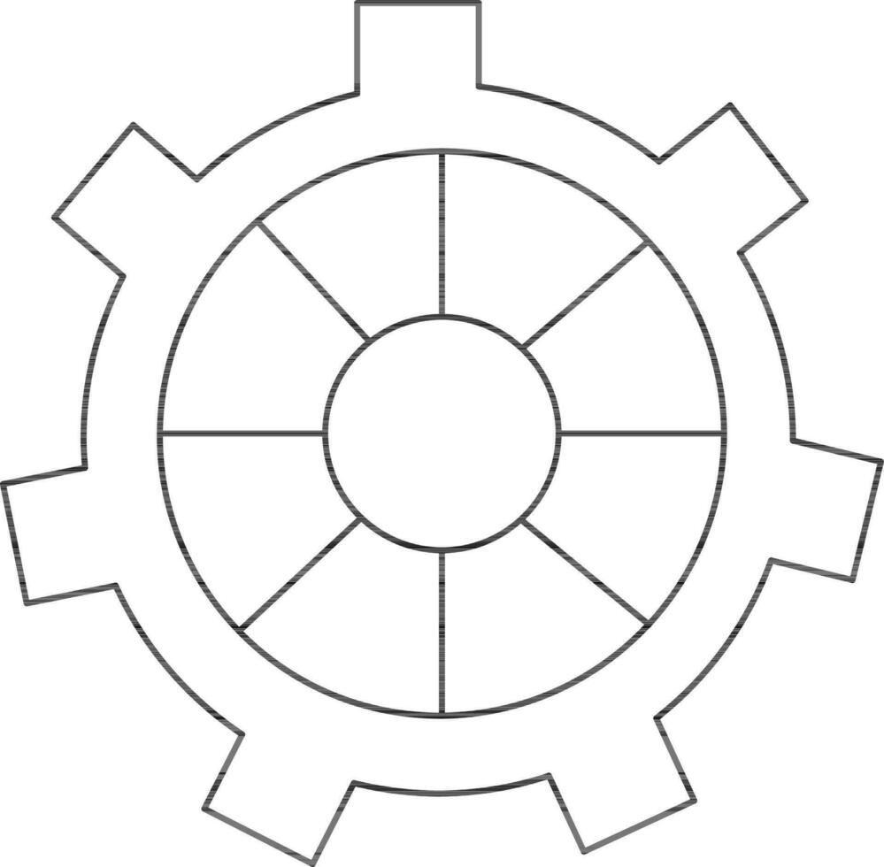 Setting or Cogwheel Icon in Black Thin Line. vector