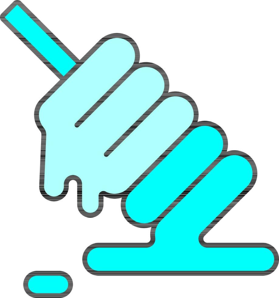Melt Spiral Ice Cream Icon In Cyan Color. vector