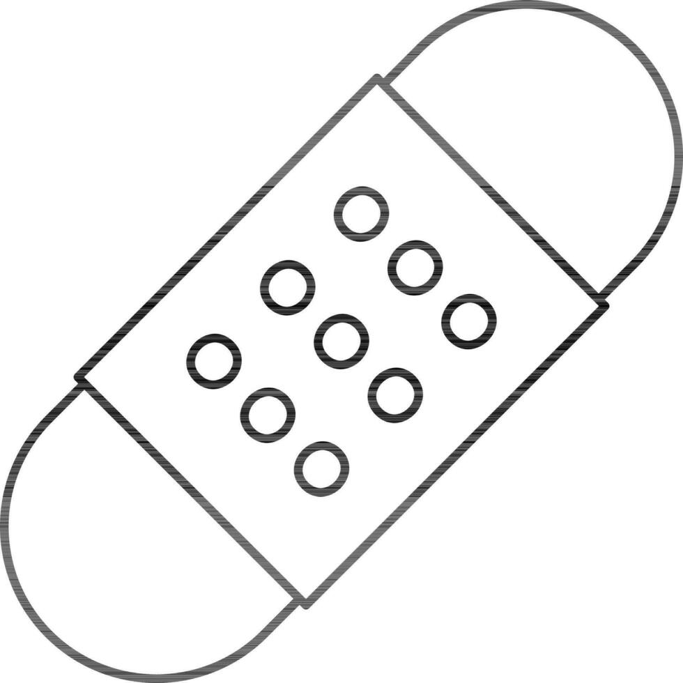 Line Art Illustration of Bandage Icon In Flat Style. vector