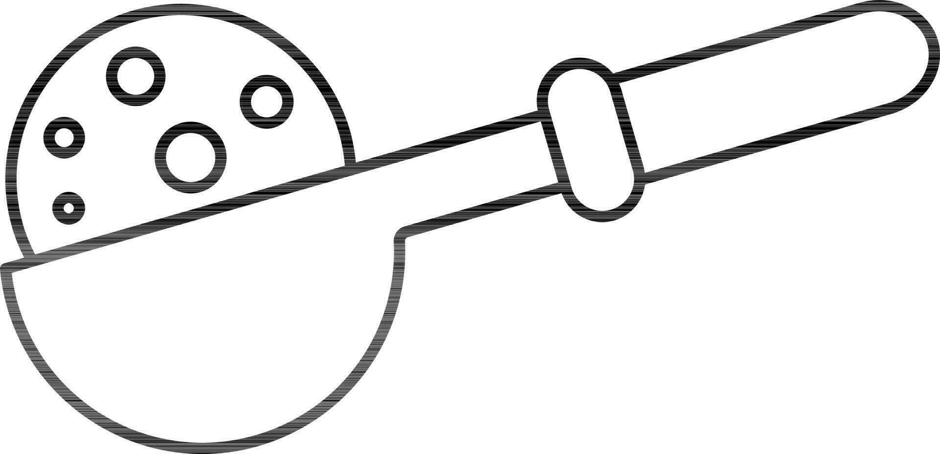 Ice Cream Scoop Icon In Black Thin Line Art. vector