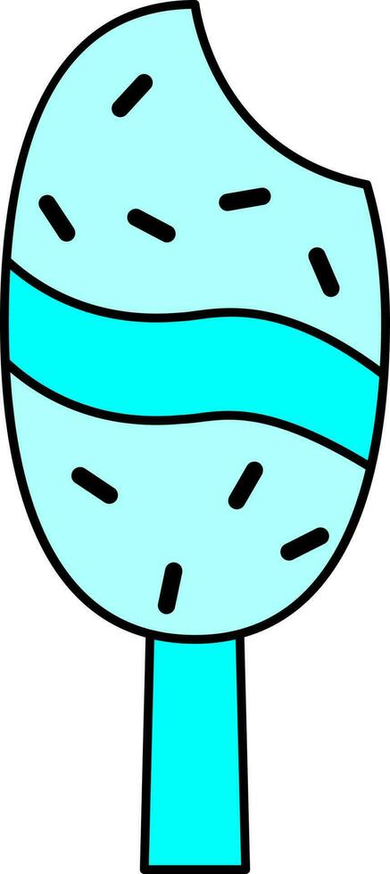 plano estilo hielo crema palo icono en cian color. vector