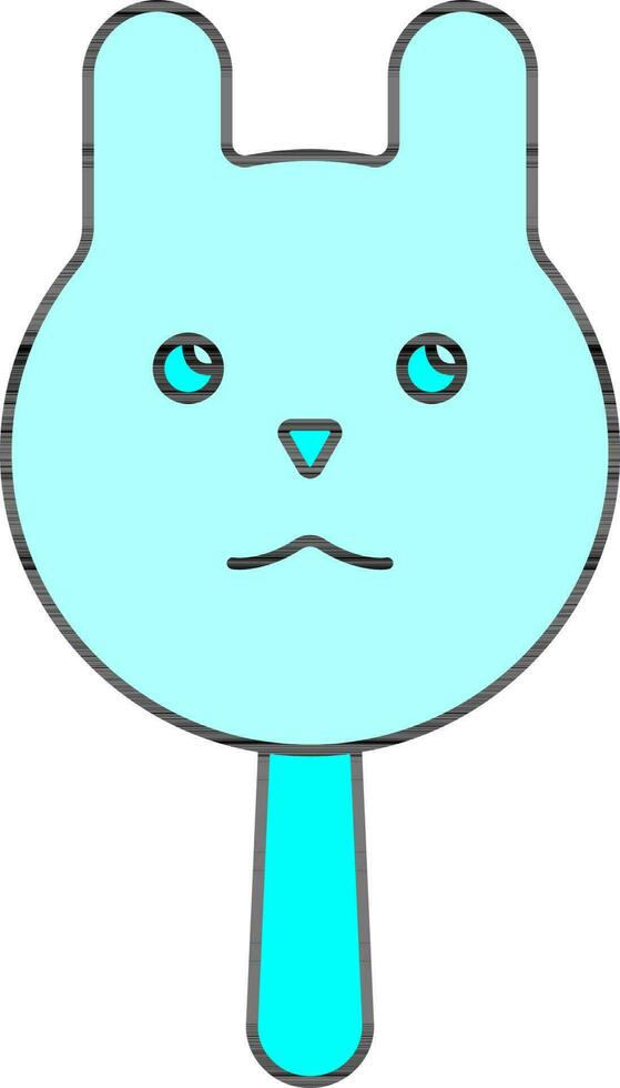 Ice Cream Puppets Icon In Cyan Color. vector