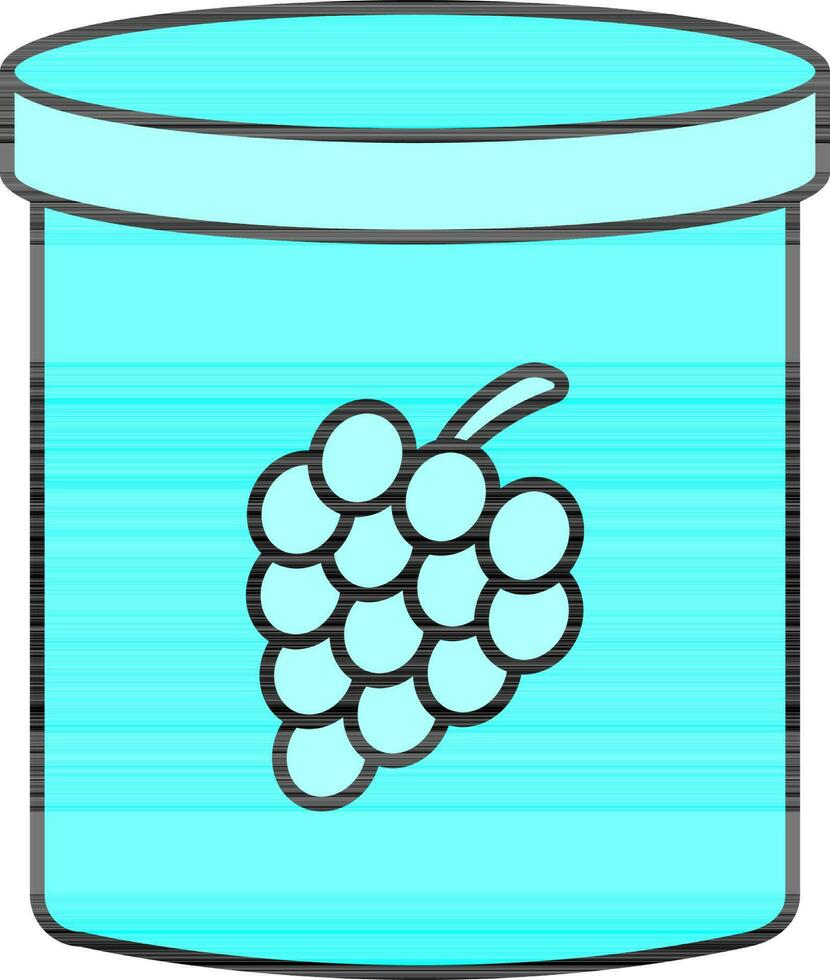 Ice Cream Tub Icon In Cyan Color. vector