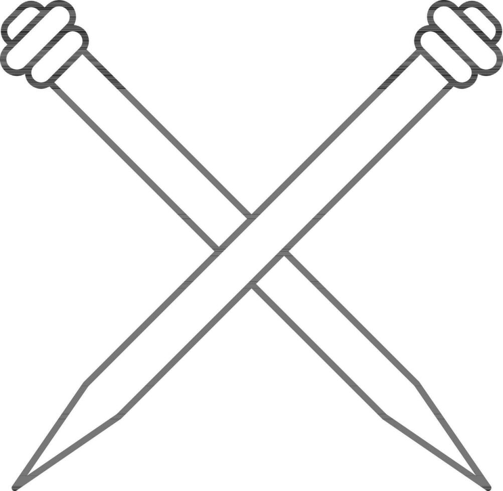 Line Art Illustration of Toothpick Icon. vector