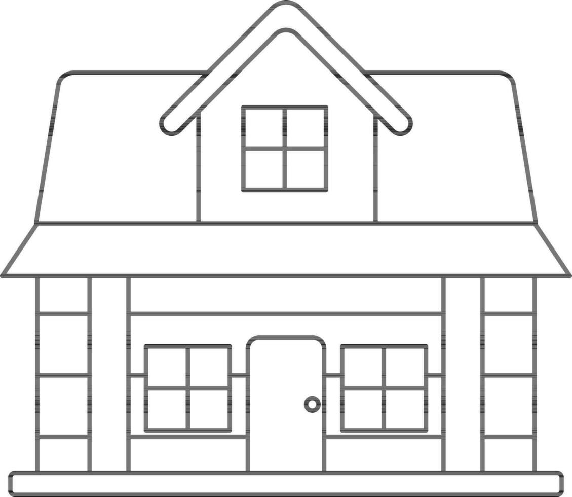 Line Art Illustration Of House Or Mansion Icon. vector