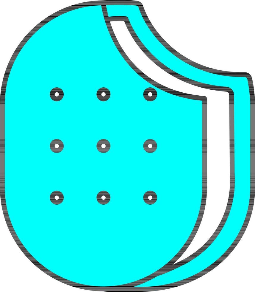 Flat Style of Sandwich Ice Cream Icon In Cyan And White Color. vector