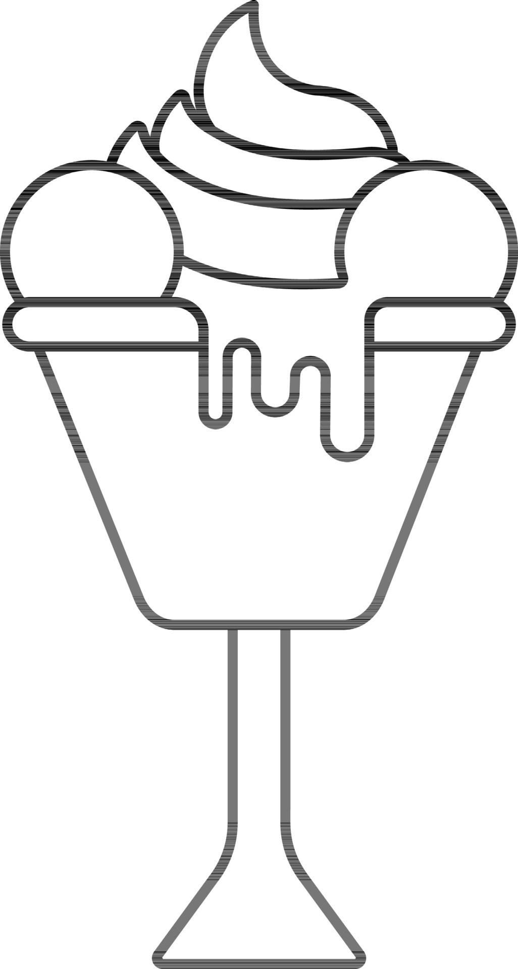 Black Outline Sundae Icon In Flat Style. 24326970 Vector Art at Vecteezy