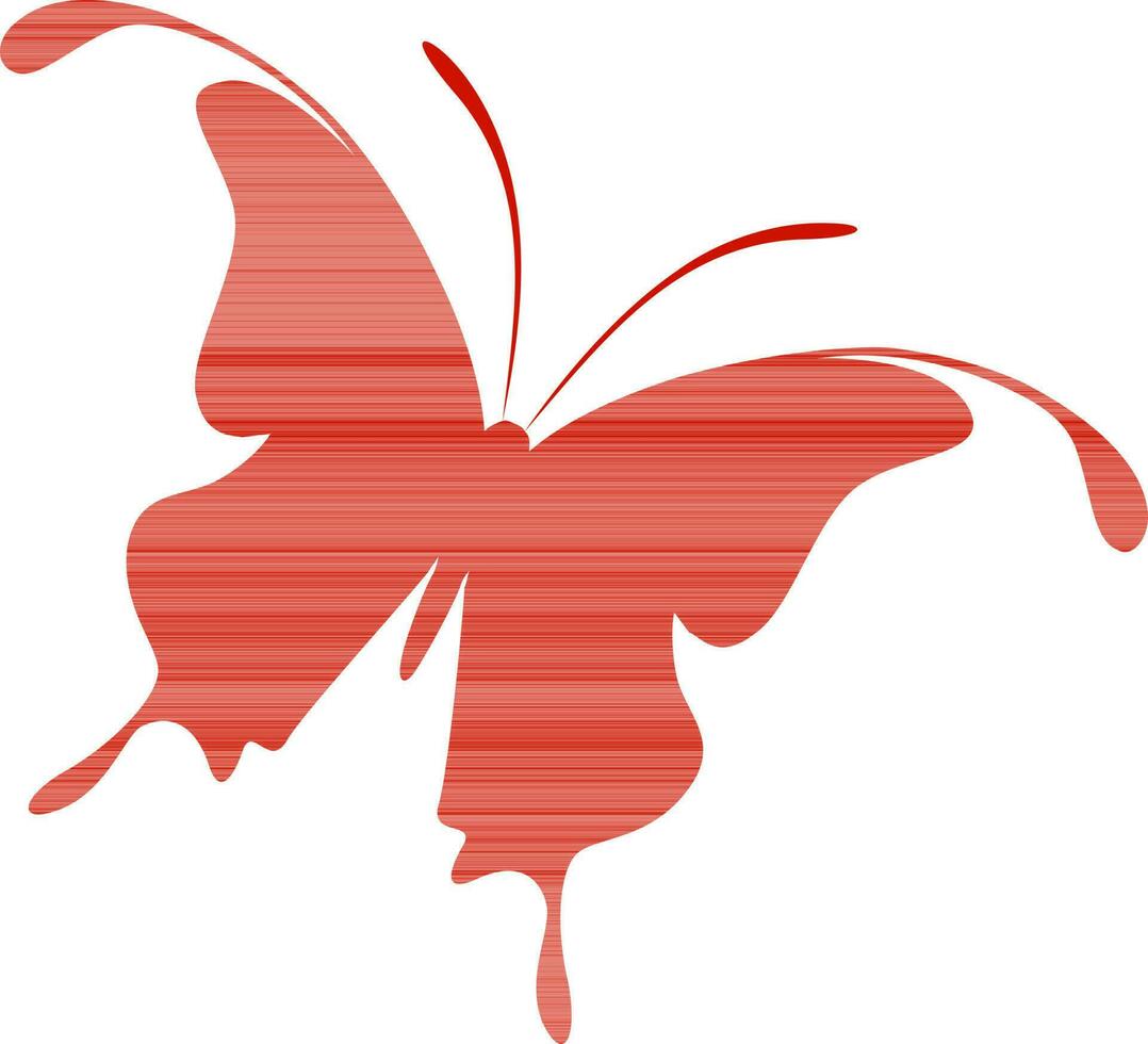 Flat illustration of red butterfly. vector