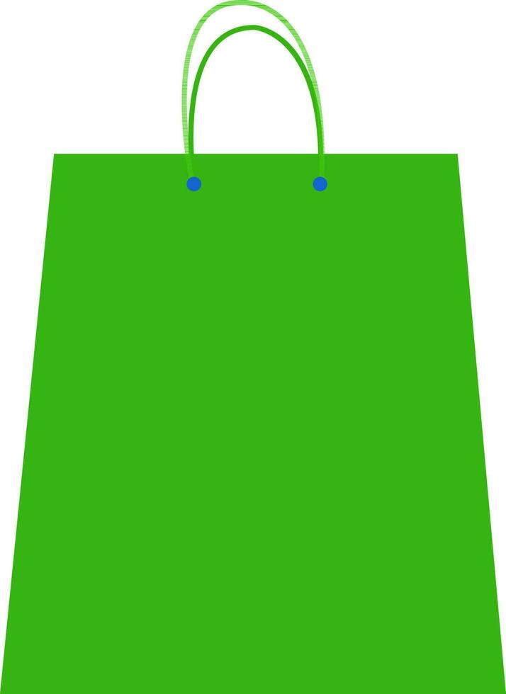 Flat illustration of green shopping bag. vector