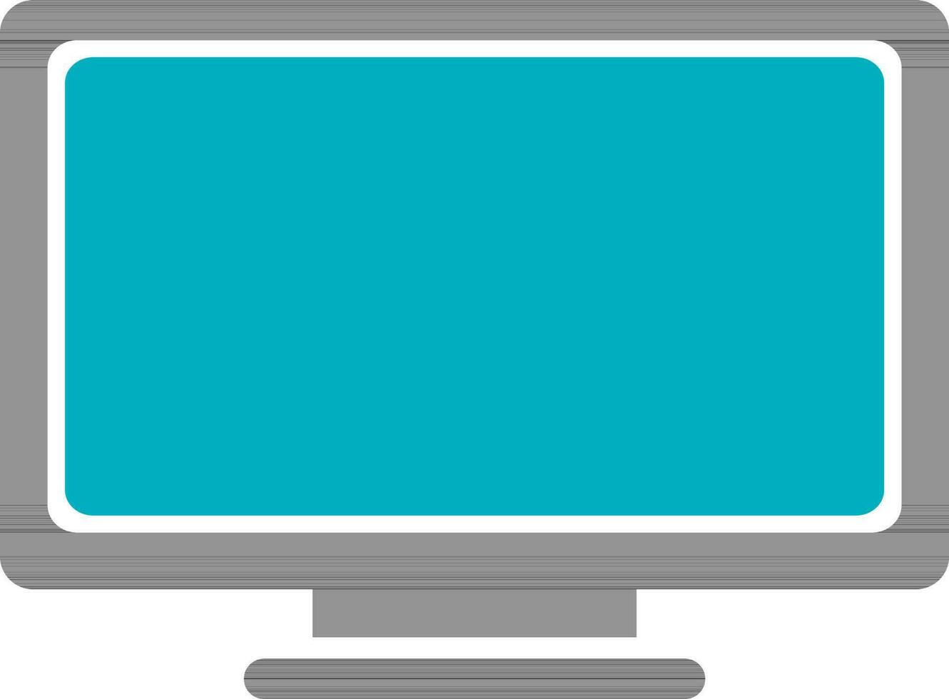 Flat illustration of monitor in black and blue color. vector